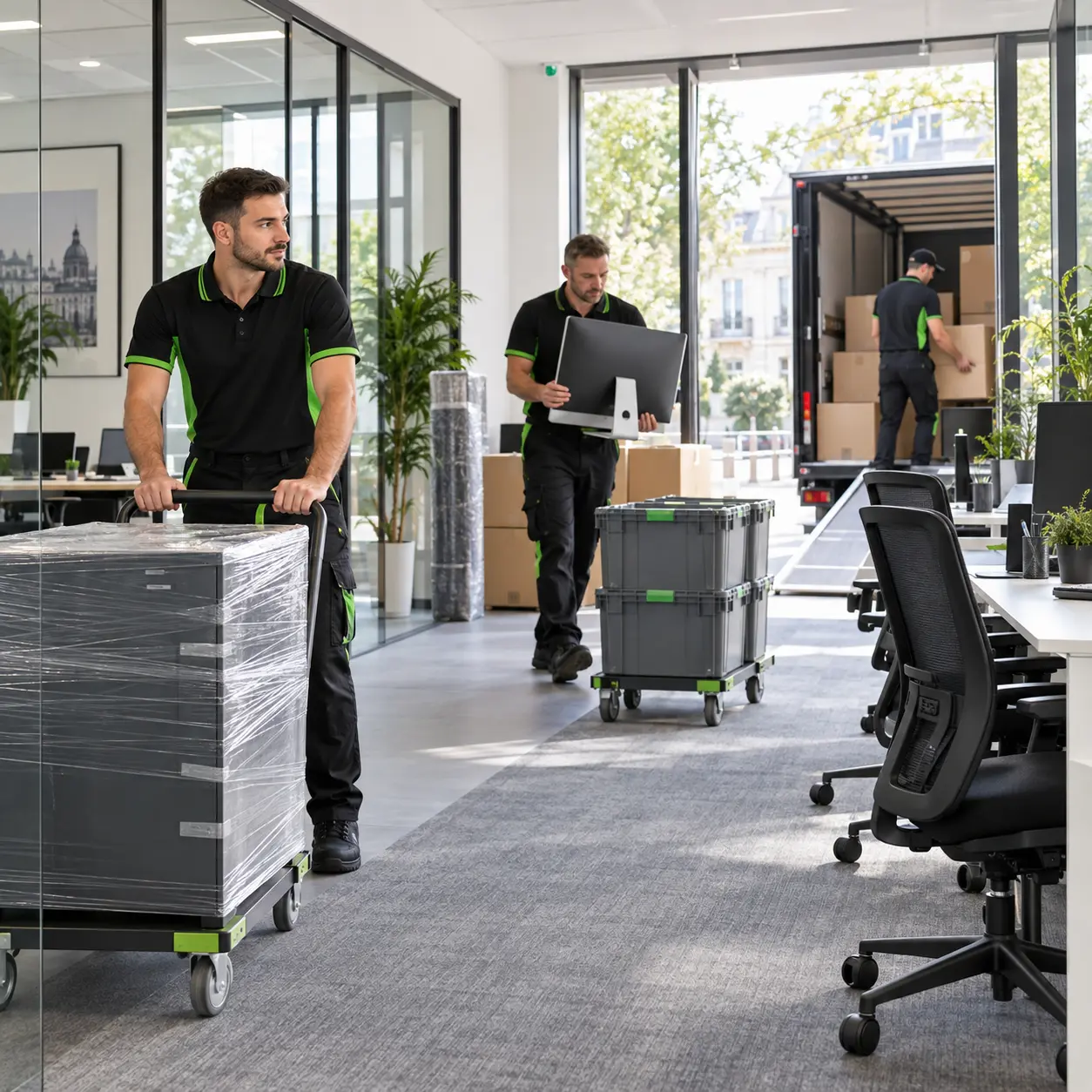 Équipe Genesis pendant un déménagement professionnel